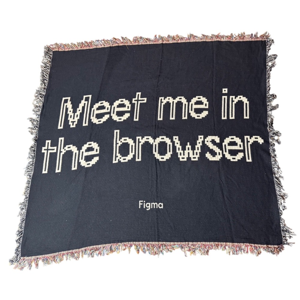 Figma Woven Throw Blanket Unisex OS Black Excellent Meet Me In The Browser Tech